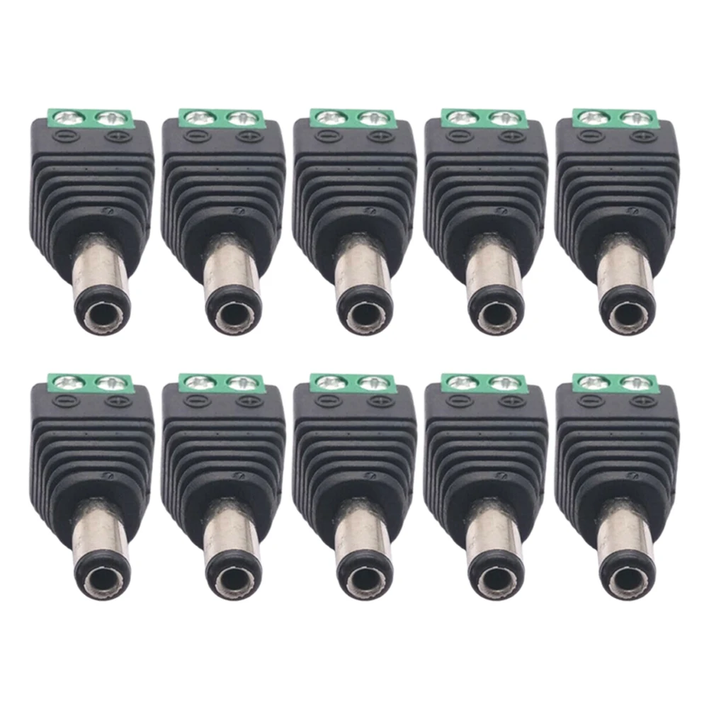 

10 PCS Male DC Power Plug 5.5 X 2.1MM 12V 24V Adapter Male Power Connector Plug 5.5x2.1 Needn't Welding DC Plug Adapter For CCTV