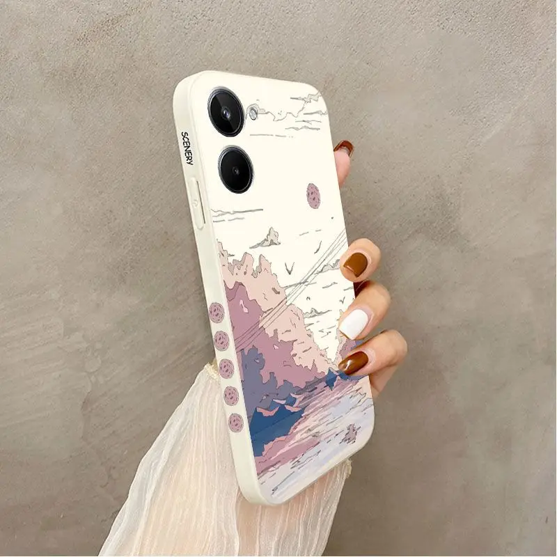 Anime Scenery Silicone Phone Case Cover