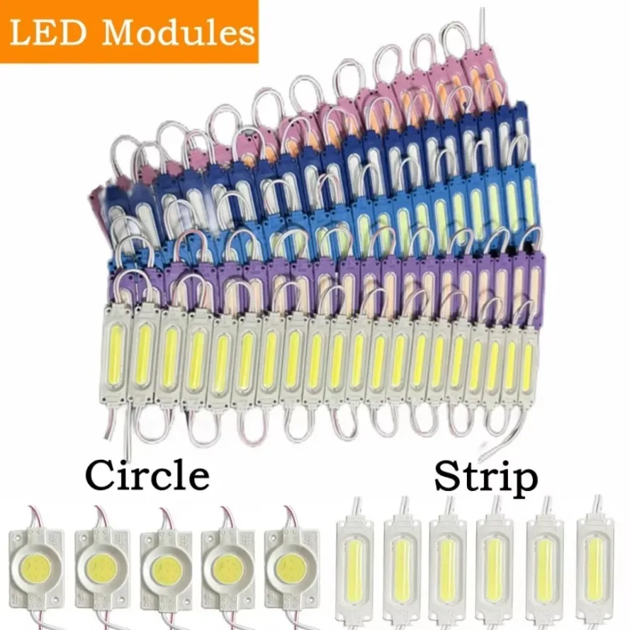 Waterproof IP65 12V Multicolour Led Module COB Light Backlight Shop Banner Christmas Decorations Warm White 20/10PCS