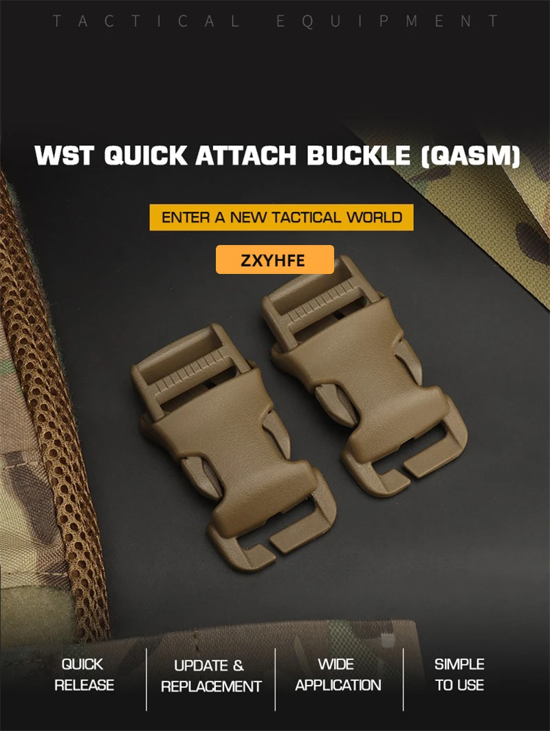 ZXYHFE Tactical Quick Attach Buckle QASM Camping Hiking Equipment Hunting Vest Backpack Accessories Outdoor Sports 1pieces