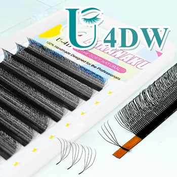 LAKANAKU 2D UU YY Lashes 3D 4D 5D W Fibras Tecnologicas Pestañas Shape U Eyelash Extension De Cils Premade Fans Lashes Extension 1