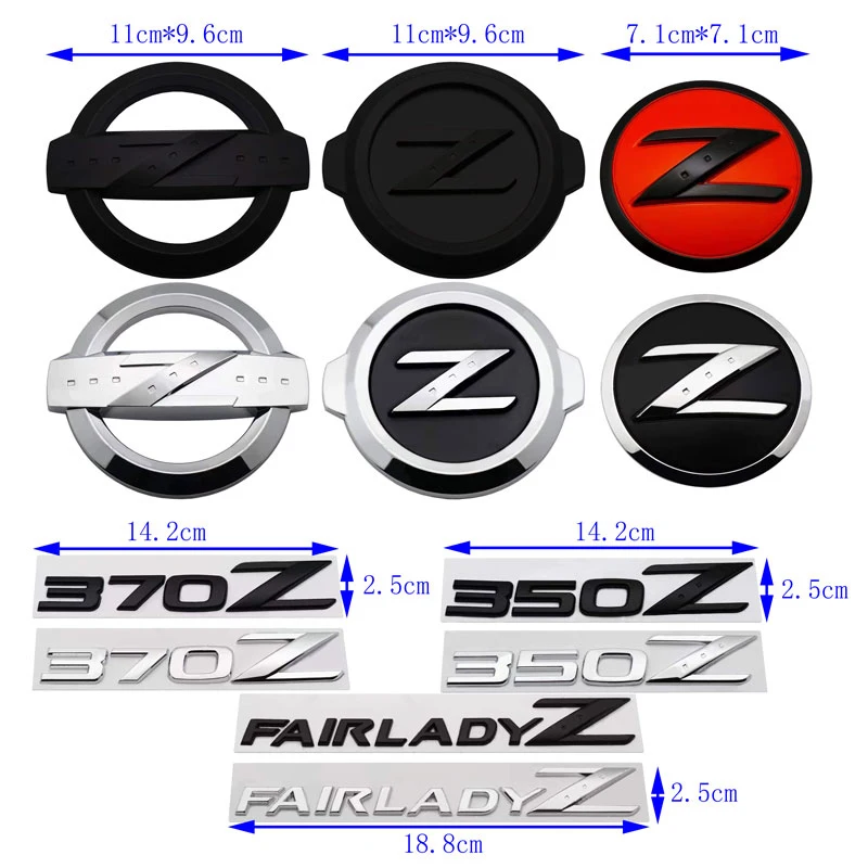 Kaufe Auto 3D Metall Stamm Körper Abzeichen Emblem Aufkleber Aufkleber Für  Nissan 370Z 350Z Z34 Z33 Fairlady Z Buchstaben Logo Dekoration