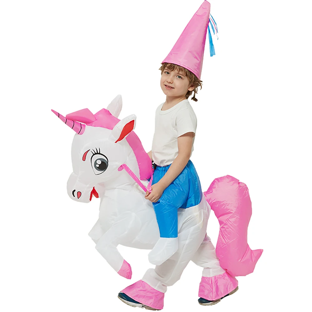 

Inflatable Costume Adult Unicorn Halloween Cosplay Anime Horse Fancy Dress Riding On Dino Air Blow Up Carnival Costumes For Kids