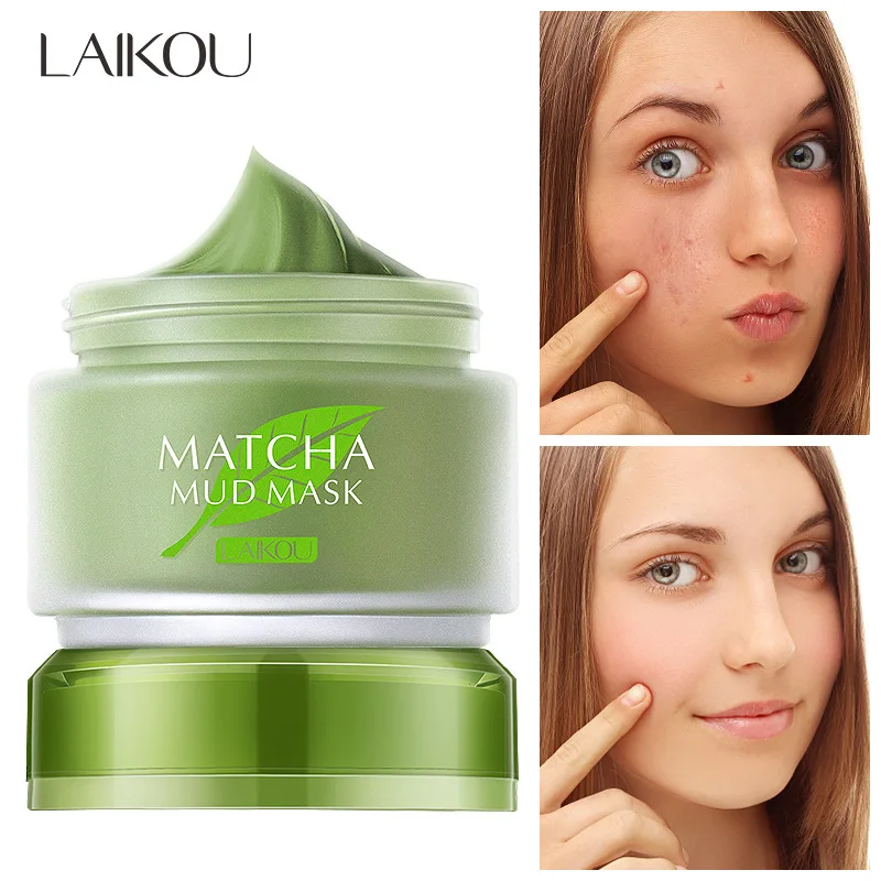 

Matcha Face Mask Volcanic Clay Oil Control Deep Cleaning Blackhead Remover Purifying Shrinks Pores Nourishing Acne Treatment