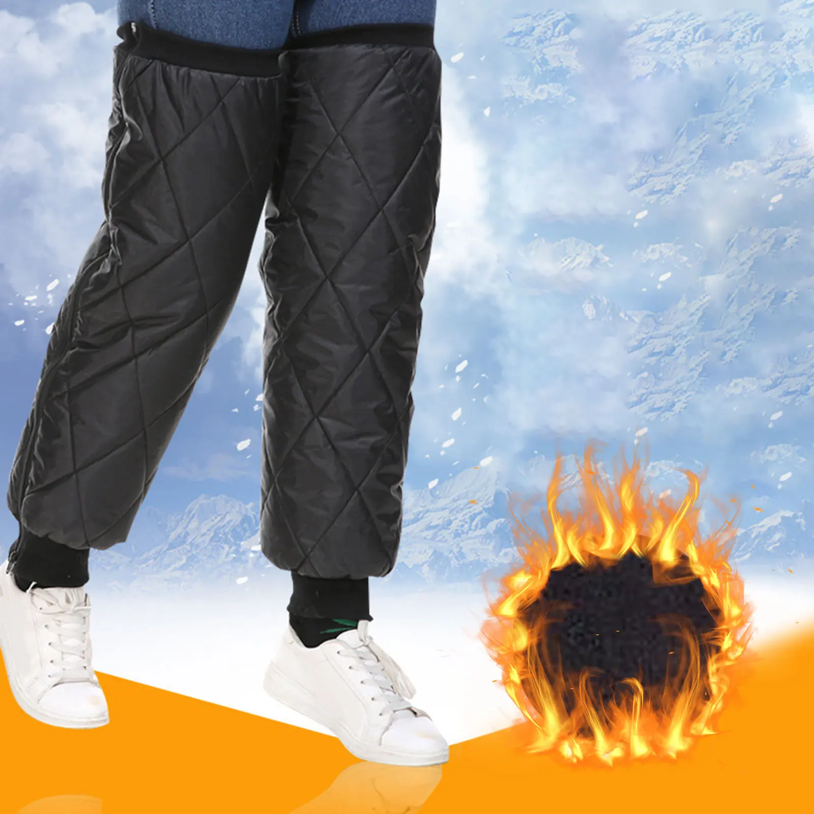 1PairMotorcycleLegWarmersZipperKneePadsColdWeatherCamping