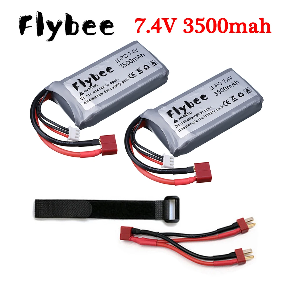 Upgrade 7000mah 7.4v 3500mah Rc Lipo Battery + Charger Set For Wltoys