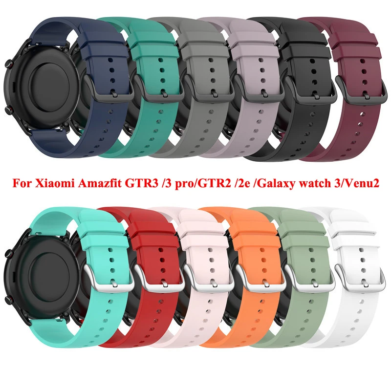 22mm Strap for Xiaomi Huami Amazfit GTR3 pro GTR2 2e Sport Bracelets for Galaxy watch 3 Venu2 Silicone Smart Watch Wrist Band