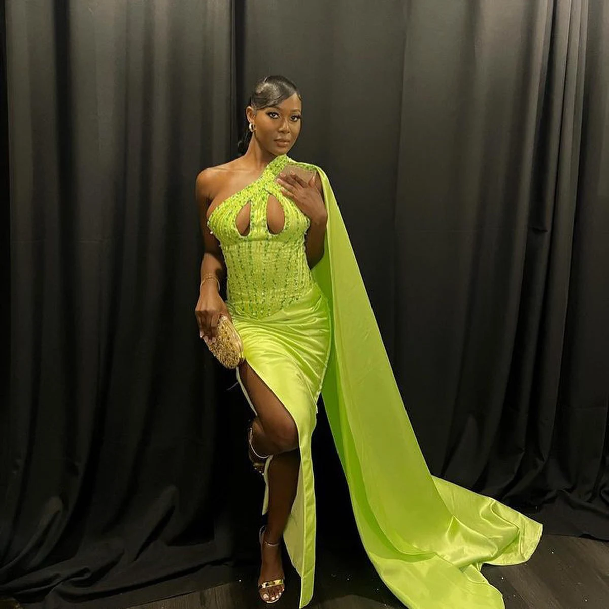 

OEING One Shoulder Luxury Formal Evening Dresses Pleat Shawl Sleeveless فساتين سهرة Ankle Length Elegant Prom Gowns Party Women