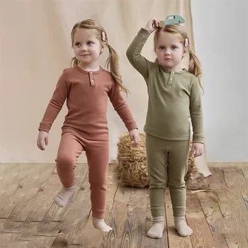 Solid Cotton Toddler Pajamas 1