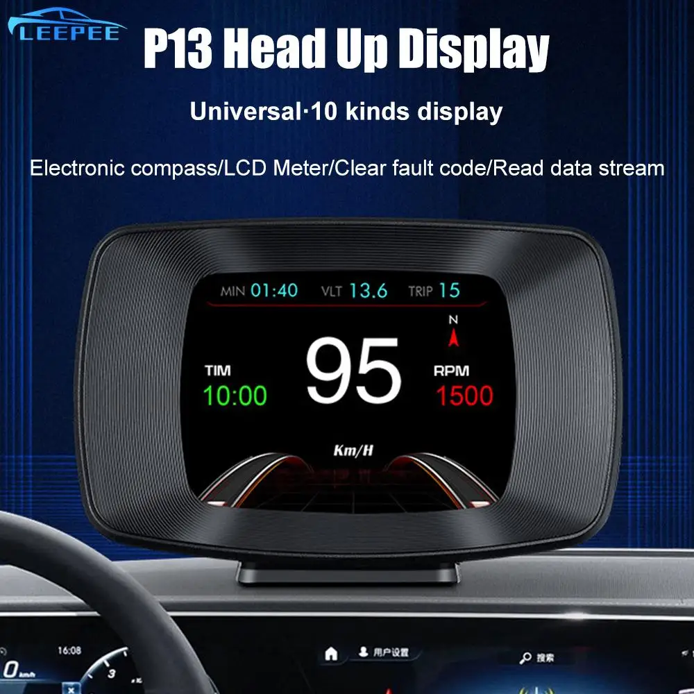 

Цифровой одометр LEEPEE P13, прибор для измерения температуры воды, с GPS, OBD2, с автоматическим дисплеем