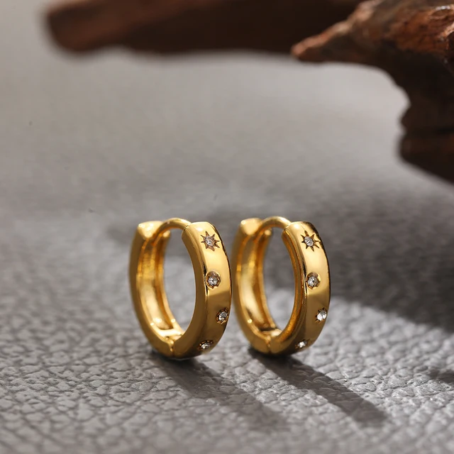 New Fashion CZ Zircon Mini Tiny Hoop Earrings for Women Gold Plated Circle Huggie Hoops Ear Buckle Cartilage Piercing Jewelry 5