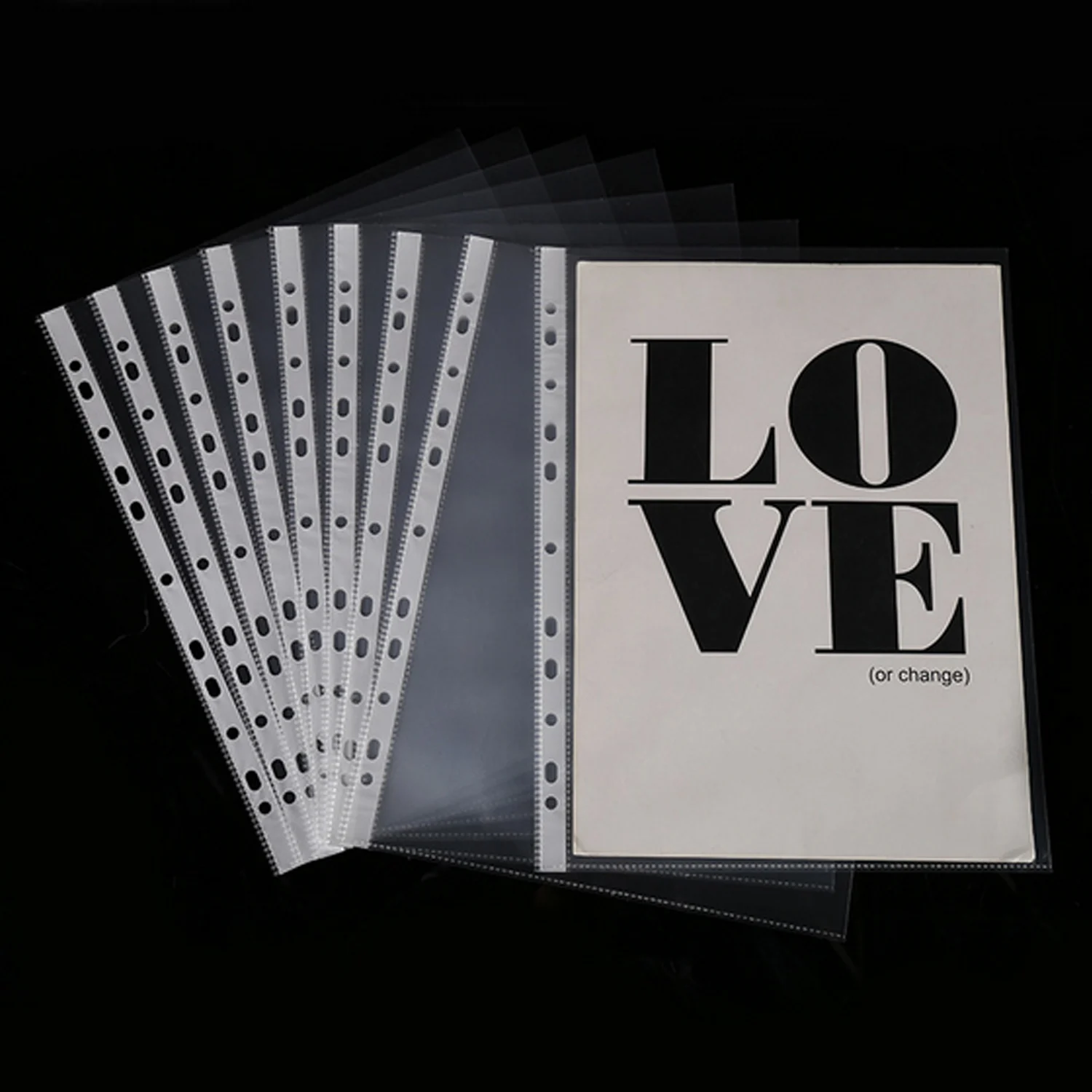 20Pcs 다목적 11 홀 루스 리프 투명 PVC 문서 파일 보호 케이스 A4 용지 시트 크기 사무용품
