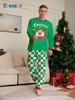 Merry Christmas Cartoon Pattern Mom Dad Kids Matching Pajamas Set 2 Pieces Suit Baby Romper Soft Loose Xmas Family Look Pyjamas 5