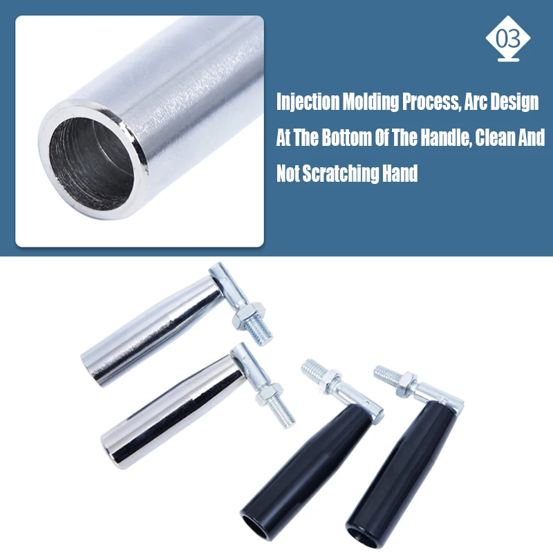 3Pcs Revolving Handwheel Machine Handle M8 Male Threaded Stem Milling