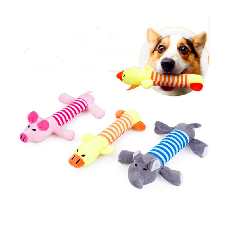 

Molar Striped Elephant Dog Squeaky Toy Teddy Bite-resistant Chewing Plush Toys for Big Small Dogs Puppy Accessories