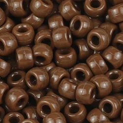 Vibrant Large Hole Pony Beads for DIY Jewelry and Crafting (Brown)
