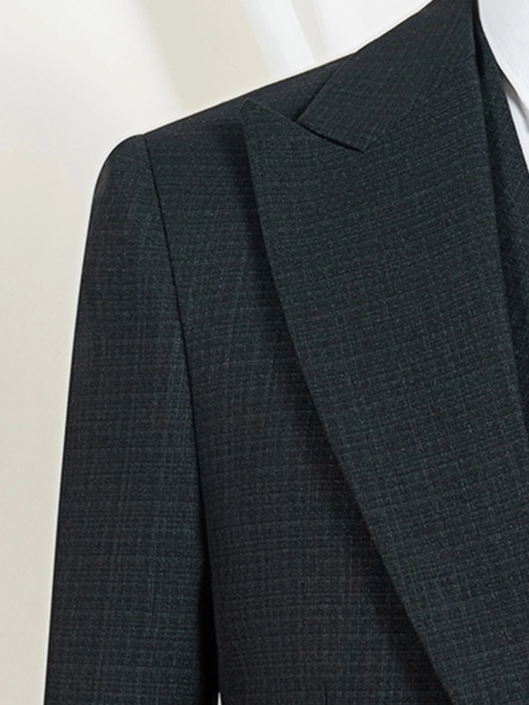 Nouveau costume homme vert foncé slim fit à un bouton
