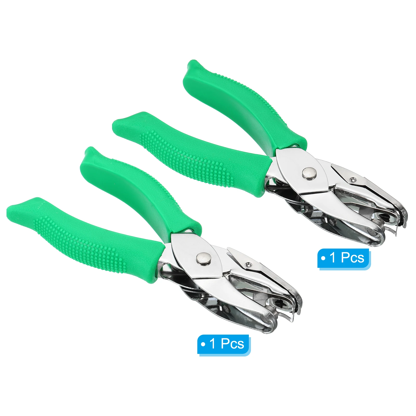 2Pcs 6mm Single Hole Punch Handheld Hole Puncher with Soft Grip Star Heart Shape Metal Paper Puncher for DIY Craft Scrapbook