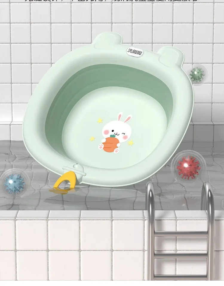Baby Portable Foldable Washbasins for Newborn Children Cartoon Washbasins Baby Small Basins
