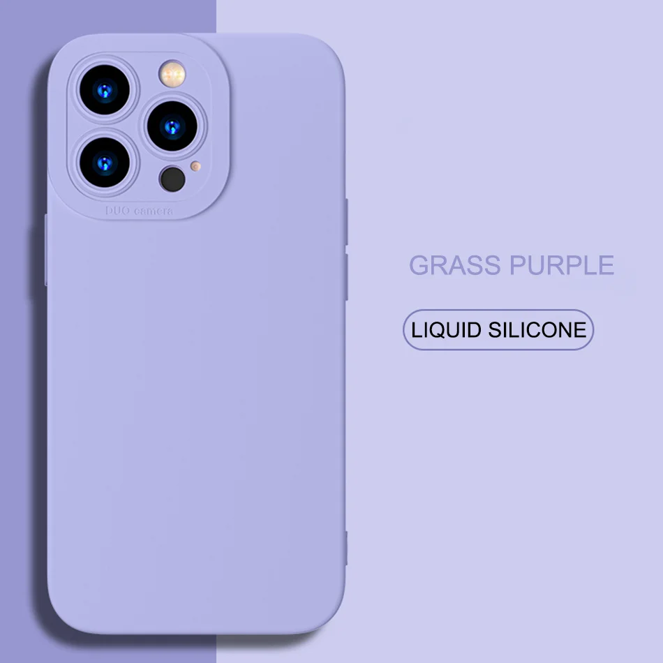 Elegant Purple Silicone Shockproof Phone Case – Soft, Durable Back Cover