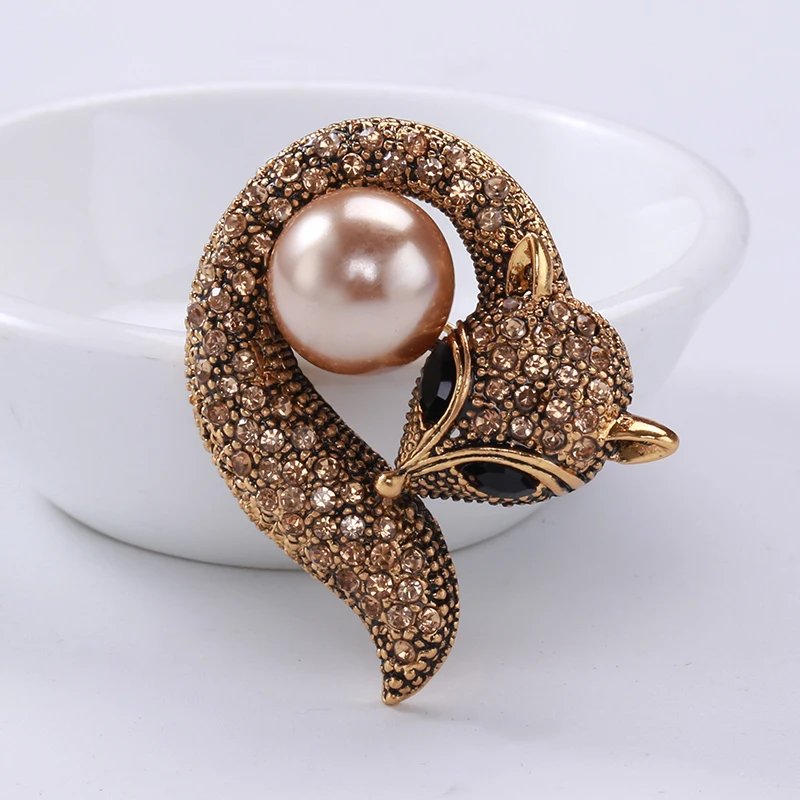 女性のためのキツネのブローチ,かわいい動物の漫画のピン,ユニ