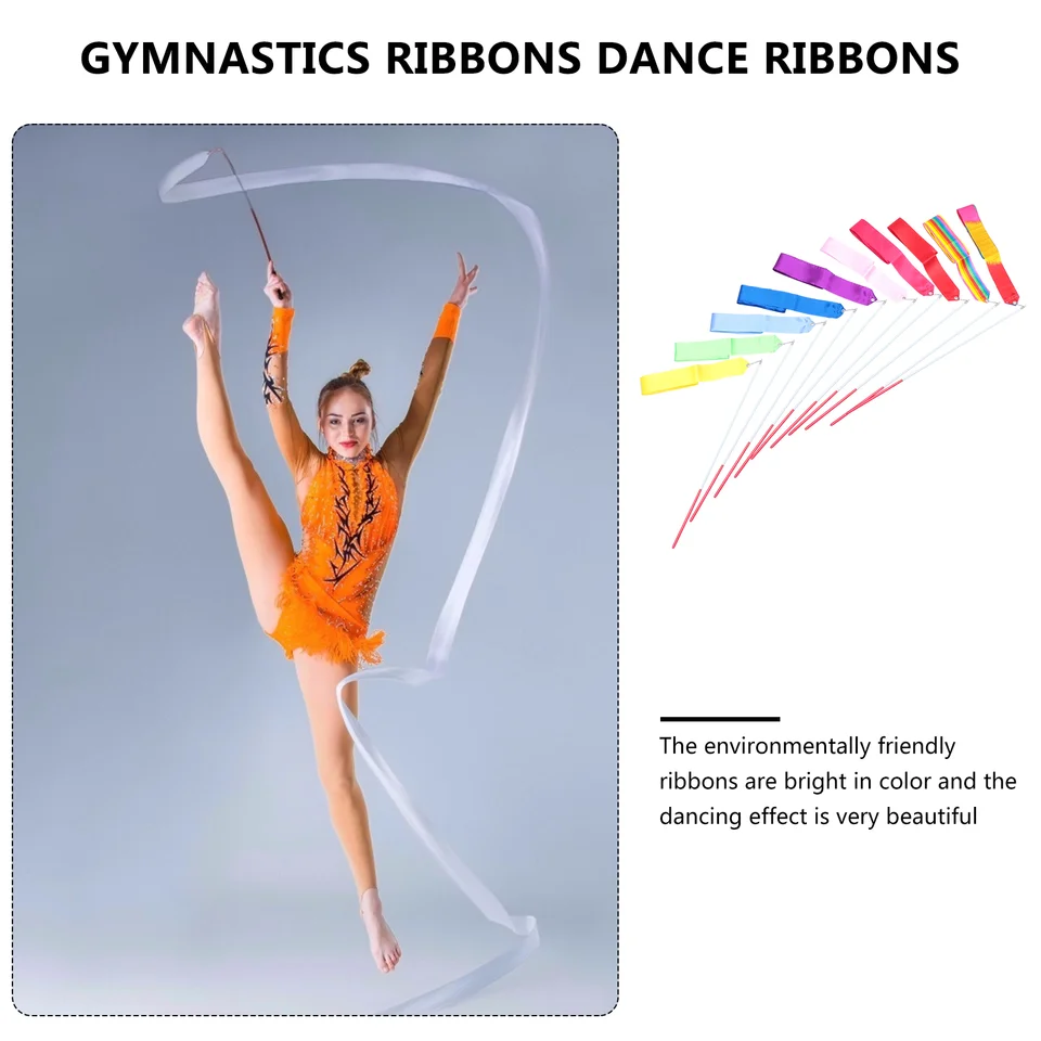 Nastro da ginnastica artistico colorato con asta per bambini