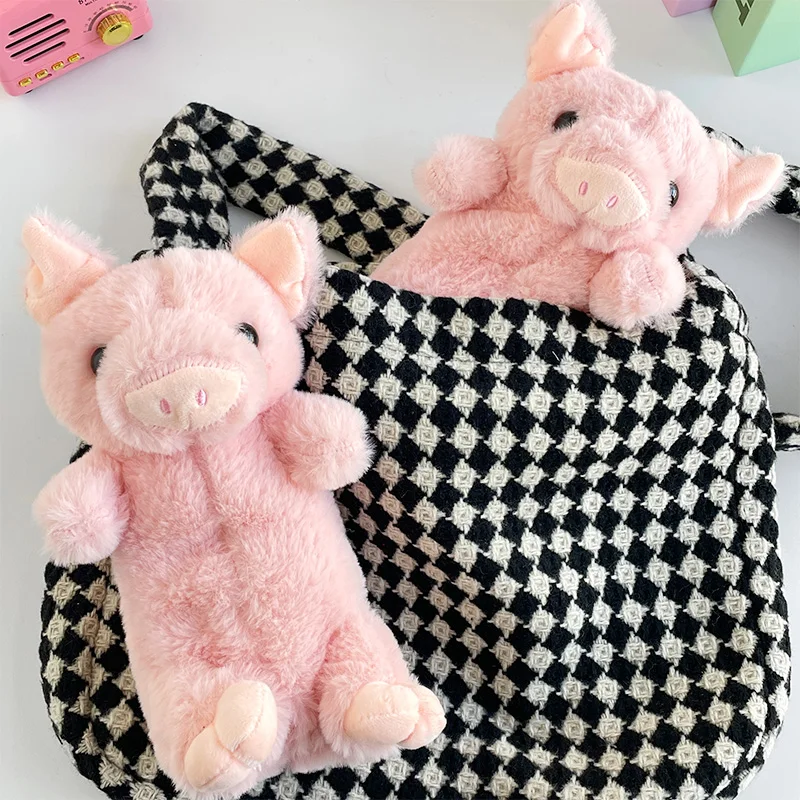 Pencil case Pen Pencil Case Stationery Organizer student girl cartoon animal piggy pencil bag high capacity plush stationery bag desktop storage school supplies