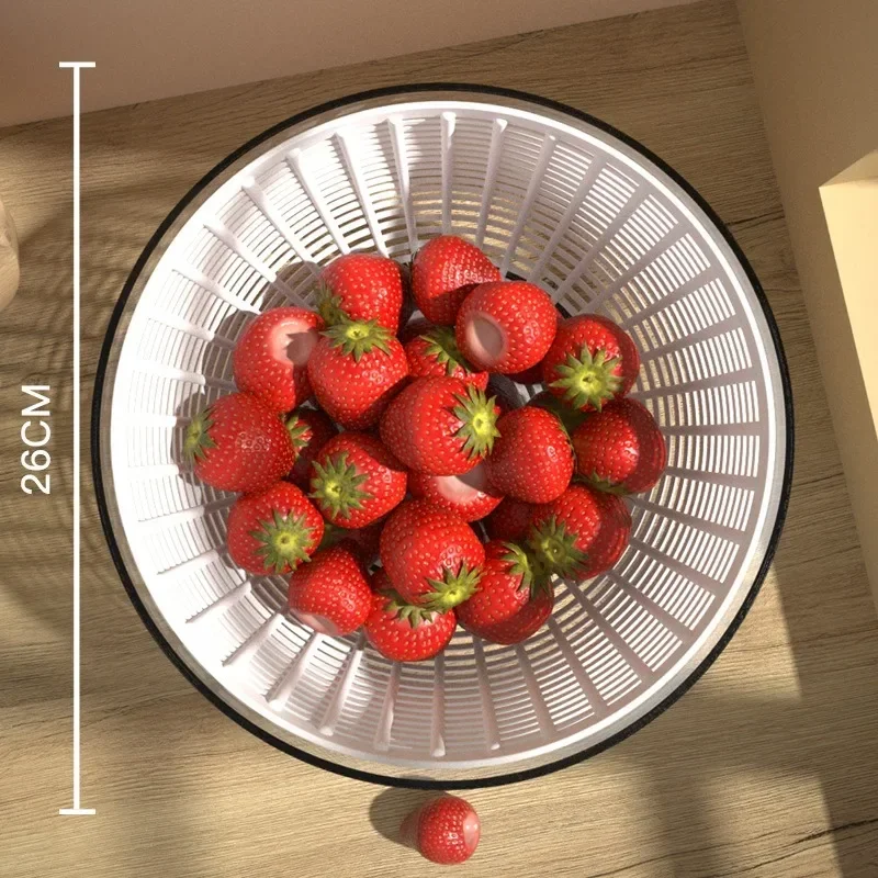 Multifunctional Vegetable Dehydrator Salad Spinner Lettuce Leaf Washer Dry and Wet Separation Draining Basket Kitchen Gadgets