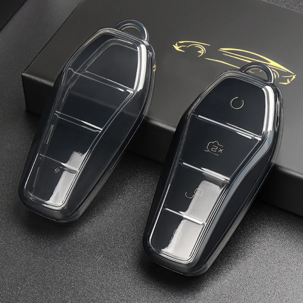 

Soft-TPU Car Key Fob Case Shell Fob Cover For BYD Qin Plusdmi Atto 3 Han EV Accessories For Vehicles