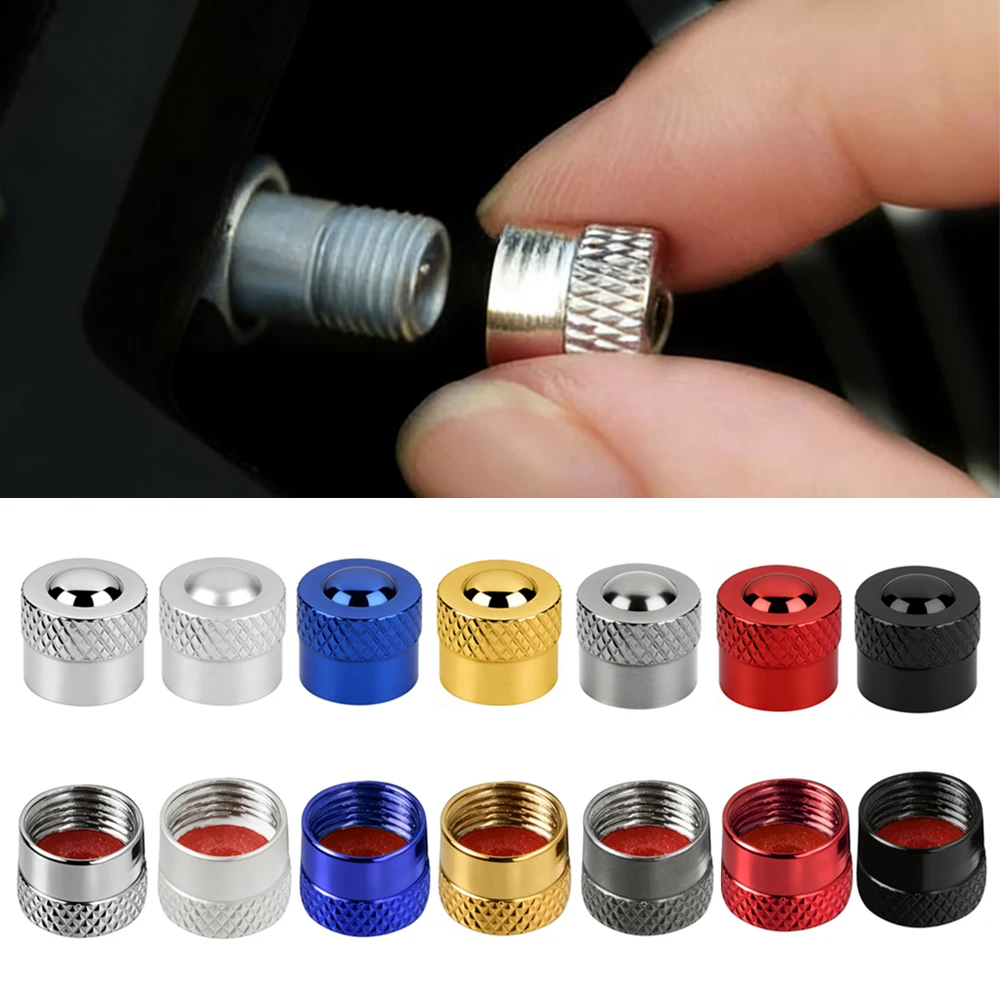 4개의 범용 휠 타이어 밸브 스템 캡(O 고무 링 포함), 자동차, SUV, 자전거용 누출 방지 공기 밸브 커버