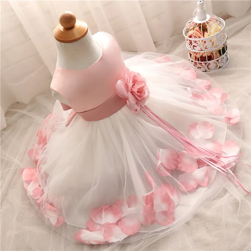 

Baby Girls Flower Princess Dress 1 2 Years Old Birthday Party Christening Gown Kids Children Bridesmaid Wedding Dress 3-10 Years
