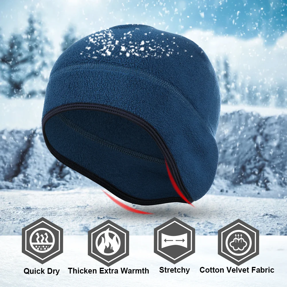 Winter Autumn Thermal Hiking Hat Sports Skiing Fishing Hunting Camping Airsoft Cap Heating Fleece Ear Cover Bonnet Men Beanie 2