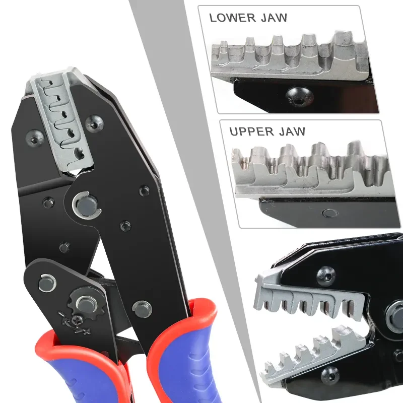XH2.54/SM2.54/3.96/2.8/4.8/6.3/OT D-sub Terminals Conenctors 0.25-6mm²/23-10AWG Open Barrel Tools YF-04BS Crimping Pliers 2