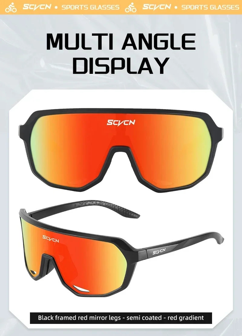 SCVCN Sport UV400 MTB Photochrome Fahrradbrille Fahrradbrille Sonnenbrille für Männer Sonne Mountainbike Fahrradbrille Brille – Detail 14
