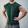 Cotton Sprort T-shirt Bodybuilding Slim Shirts Sleeveless Tank Tops Gym Workout Shirt Men Sportwear Loose Summer T Shirt Men 6