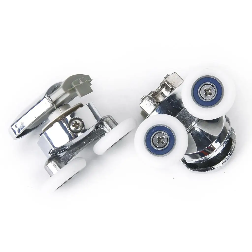 Shower Door Top Bottom Rollers Runners Twin Wheel 1Pair 25mm 12mm-14mm Glass