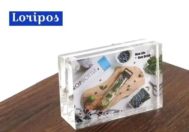 60*90mm Preis Tag Name Karte Display Acryl Magnetische Bild Foto Rahmen Declining Schreibtisch Zeichen Rahmen Ad Block label Display Stand – Detail 4