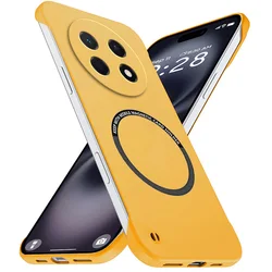 Magnetic Slim Frameless Shockproof Armor Phone Case - Hard PC Cover for HUAWEI Enjoy 90 Pro Max (Yellow)