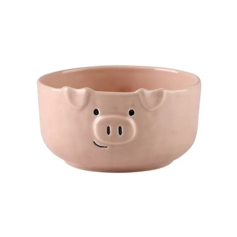 European Creative Cute Pink Pig Tableware Dishes Home Ceramic Plate Breakfast Nordic Wind Irregular Matte Plate Kitchen Utensils dining dish
