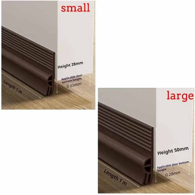 28/50mm Height Door Bottom Weatherstripping Windproof Dust Insect Prevention Self-Adhesive Triple-Thickening Window Seal Strip 5