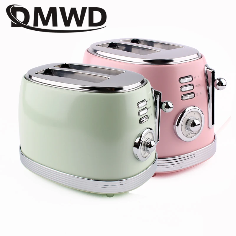 Stainless Steel Bread Maker Timer Electric Toaster Sandwich Toast Oven Grill 2 Slices Slot Automatic Breakfast Baking Machine EU