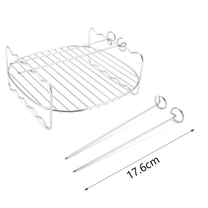 

Tray Rack Skewers Accessories Stainless Steel 8\\\\\\\" Grill Double Layer Outdoor Barbecue Toaster Needle Holder Basking
