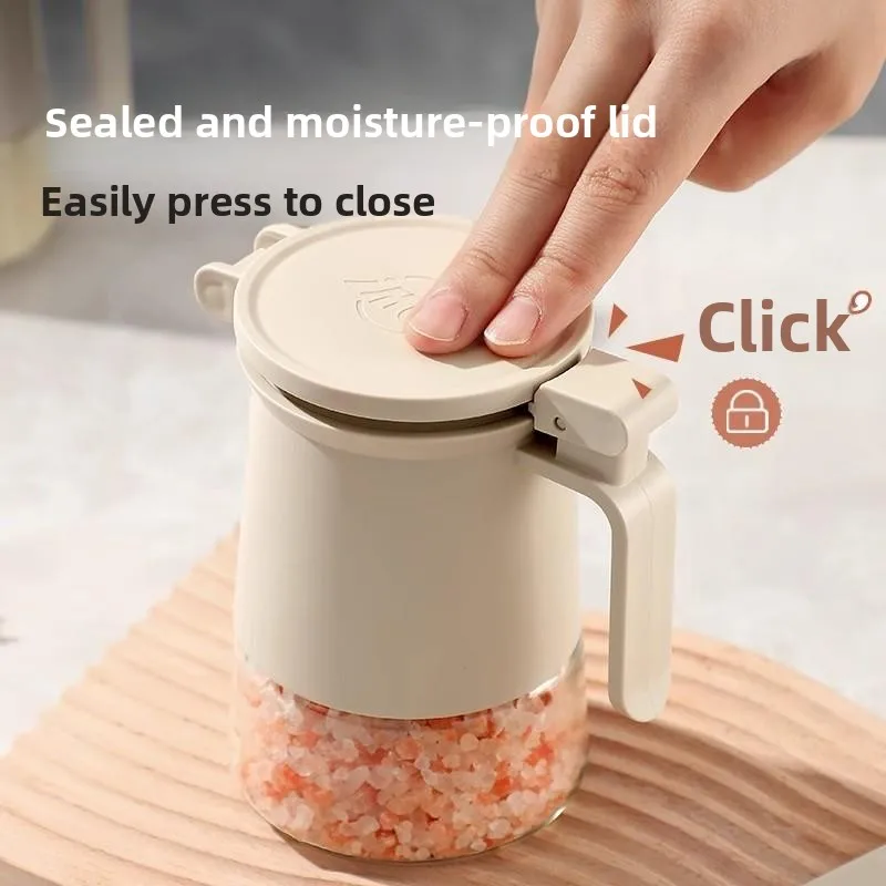 Kitchen Glass Storage Container Sugar Jar Moisture Proof Sed with Spoon Home Use Candy Canister round Cylinder ape