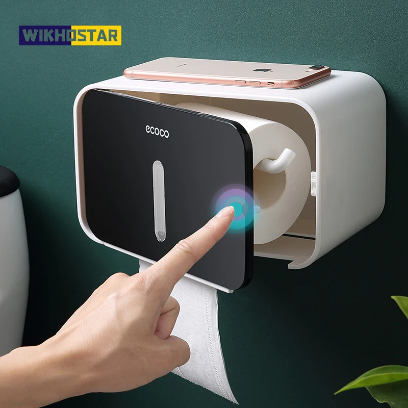 Wall Mounted Paper Towel Box Toilet Paper Holder Tissue Dispenser Bathroom Organizer
