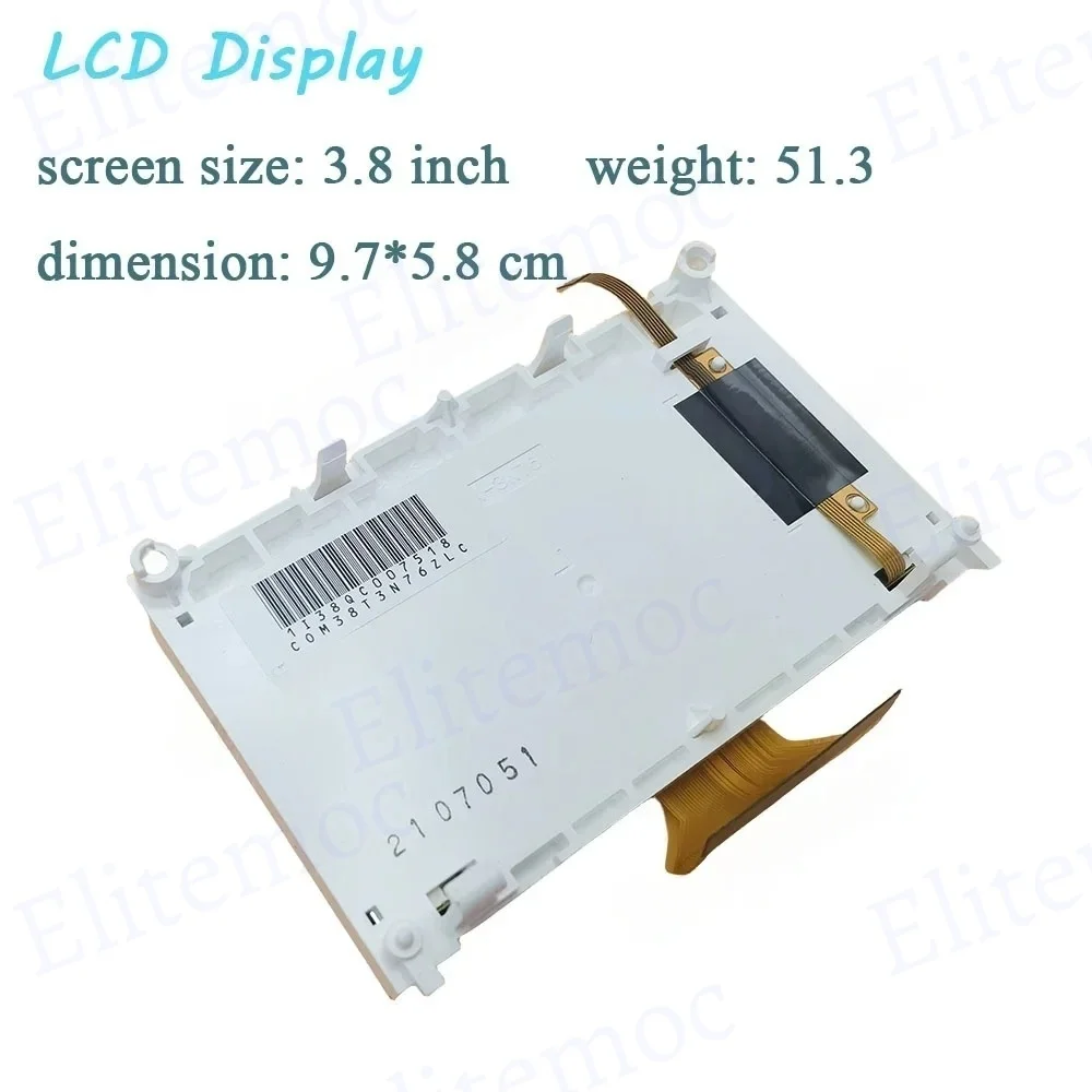 COM38T3N76ZLC 모터 오토바이 오토바이 속도계 계기판 화면 수리를위한 3.8 인치 TFT LCD 디스플레이