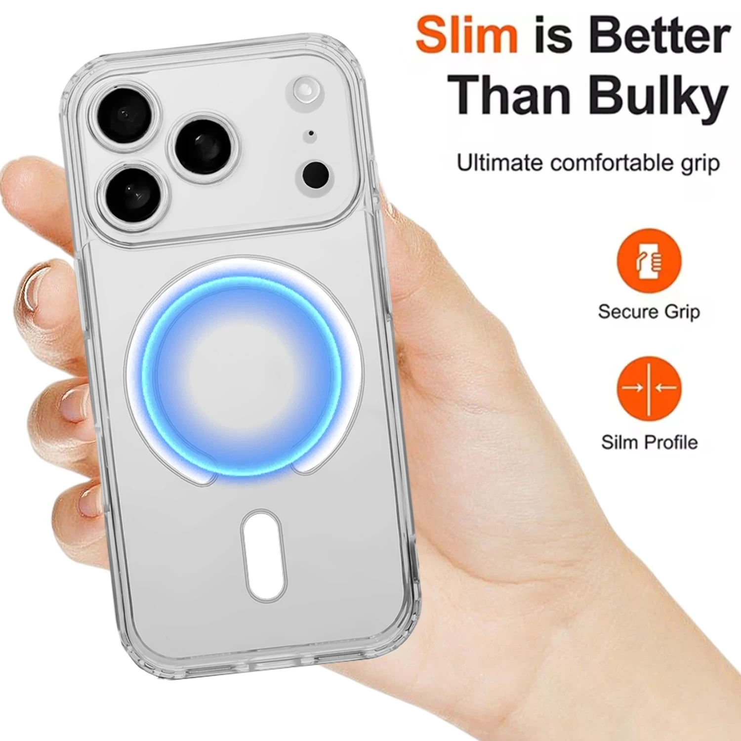 Magnetic Slim Case for IPhone 17 17Air 17Pro Max for MagSafe Charging Lens Protection Phone Cases Protective Phone Shell Cover