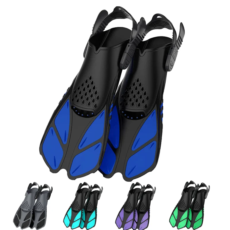 Adjustable Swimming Fins Adult Snorkel Foot Flippers Diving Fins Beginner Water Sports Equipment Portable Diving Flippers Child muslady 6pcs aluminum alloy kazoo musical instrument for child adult beginner