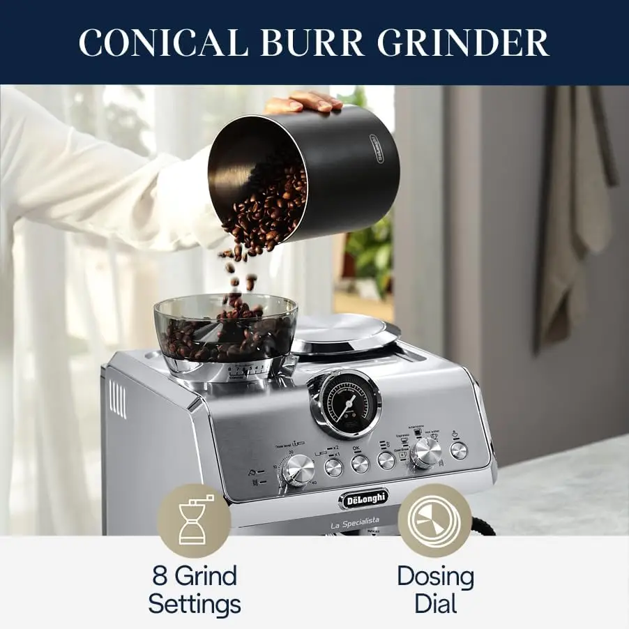 Arte Evo Espresso Machine with Cold Brew, Manual Milk Frother, Barista Kit for Latte, Cappuccino, Built-in Grinder, EC9255M 3