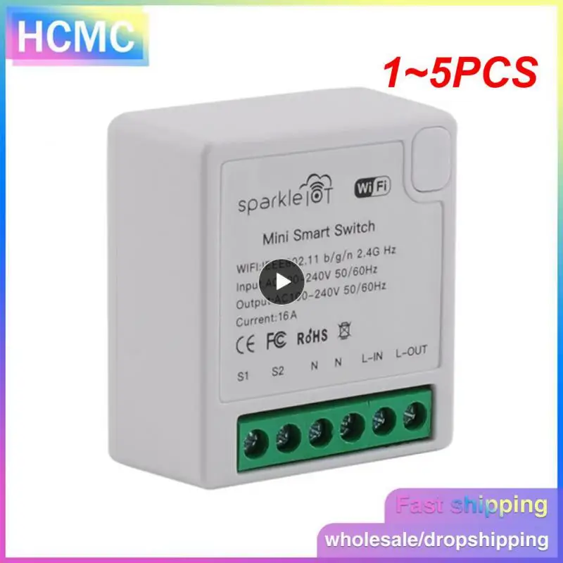 

1~5PCS Tuya Zigbee WIFI Mini Smart Light Switch 2 Way Remote Control Breaker with Alexa Alice Home Smart Life