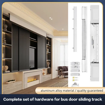 Hardware per Porte Scorrevoli Pieghevoli Super Wardrobe con Ammortizzatore Soft Close, Binario Elettrico e Ferramenta Nascosta per Mobile TV